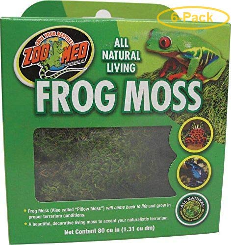 Zoo Med All Natural Living Frog Moss 80 Cubic Inches - Pack of 6