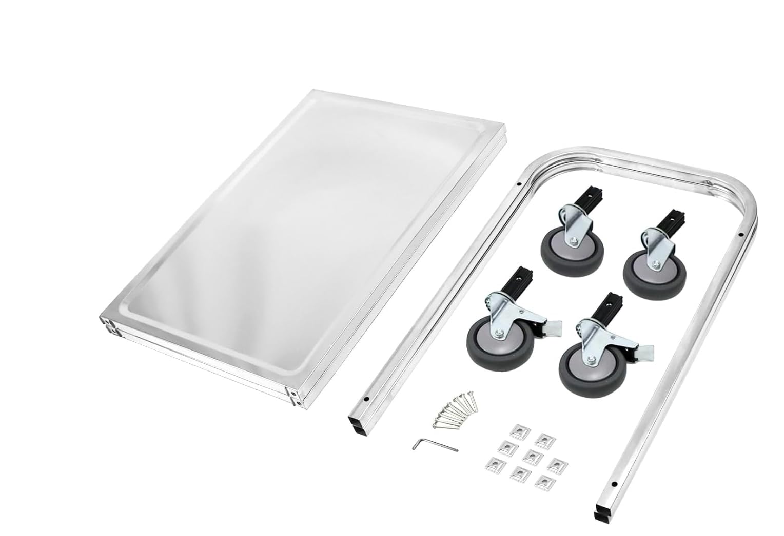 Carro de Servicio de Acero Inoxidable 2 y 3 Estantes 750x400x835 mm – Capacidad hasta 500 kg – Carrito Profesional para Hostelería, Cocina, Restaurante o Comedor (2 Estantes)