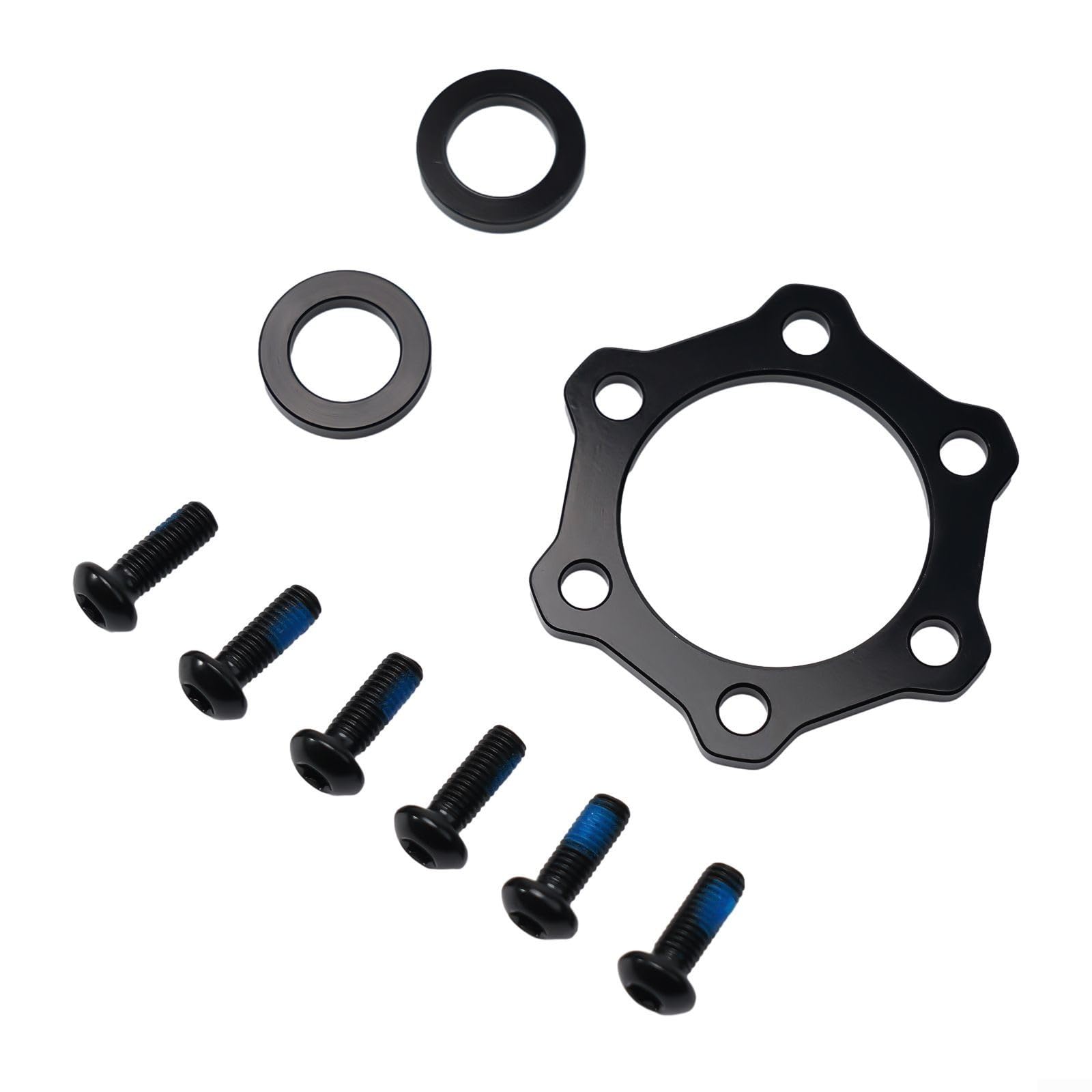 Bicycle Hub Adapter Conversion Kit Front 15x100mm To 110mm Rear 12x142mm To 148mm Boost Hub Spacer With Washers And Bolts For Mountain Bike Fork Wheel Upgrade Black Aluminum Alloy(Rear No LOGO)