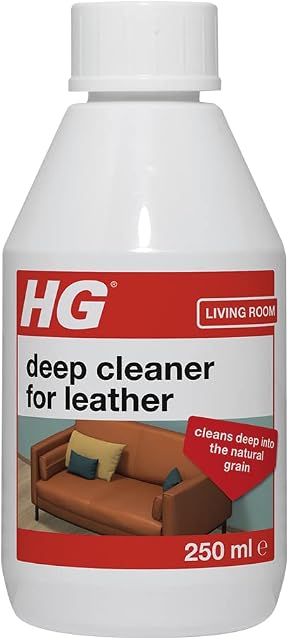 HG Deep Cleaner for Leather, Cleans Leather Sofas, Settees, Chairs & Accessories Deep in The Pores, Safe Caring & Mild Stain Remover, Gentle Water Based Formula - 250 ml Bottle (173030106)
