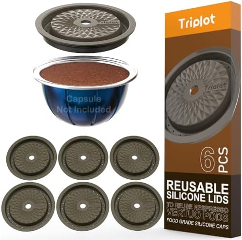 Triplot Reusable Lids for Nespresso Pods VertuoLine, 6pcs Food Grade Silicone Caps for Reusable Nespresso VertuoLine Pod Refillable VertuoLine Capsule (6pcs Silicone Lids-No Capsule) image 3