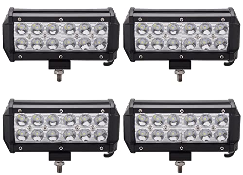 Greenmigo 4X 36W Led Arbeitsscheinwerfer Offroad Lampe Flood Scheinwerfer LED Arbeitslicht Light Bar 12V 24V Zusatzscheinwerfer Rückfahrscheinwerfer für Traktor Bagger SUV - 60 Grad Wasserdicht IP67 3200LM Cover