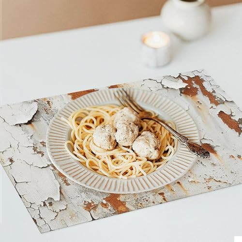 Set de table PVC blanc rouille 45x30 cm lot de 6 lavables - 8