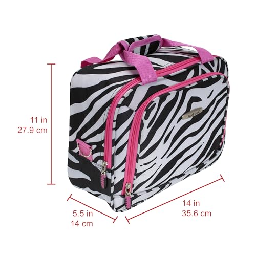 Image of Rockland Fashion Softside Upright Luggage Set, Pink Zebra, 2-Piece (14 /19)