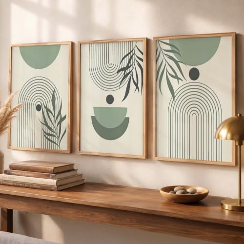 Image of kotart Aesthetic Boho Painting Wall Art Home Decoration Paintings With Frame For Living Room Bed Room Hotel Wall Decor Digital Reprint Set of 3