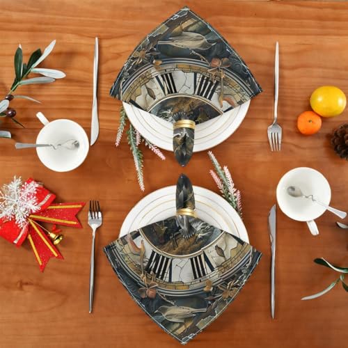 Servilletas de Tela Vintage Clock 20 pulgadas Pack de 4 miniatura 4