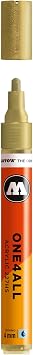 Molotow ONE4ALL علامة طلاء أكريليك ، 4 مم ، ذهب معدني ، 1 كل 227.306