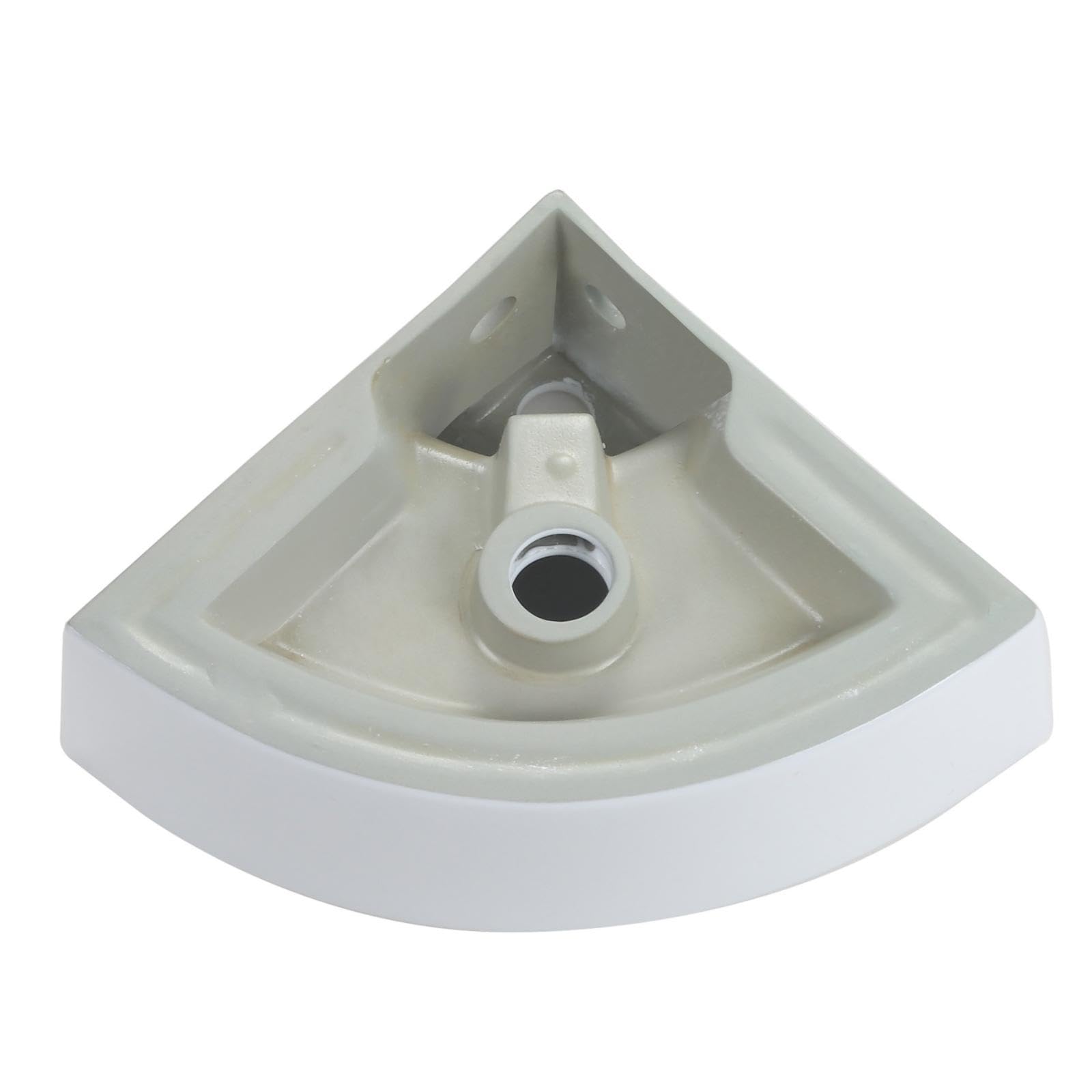 Teal Home Lavabo Esquinero de Cerámica para Baño - Mini Lavabo de Pared para Invitados, 46 x 32 x 12,5 cm, Con Rebosadero