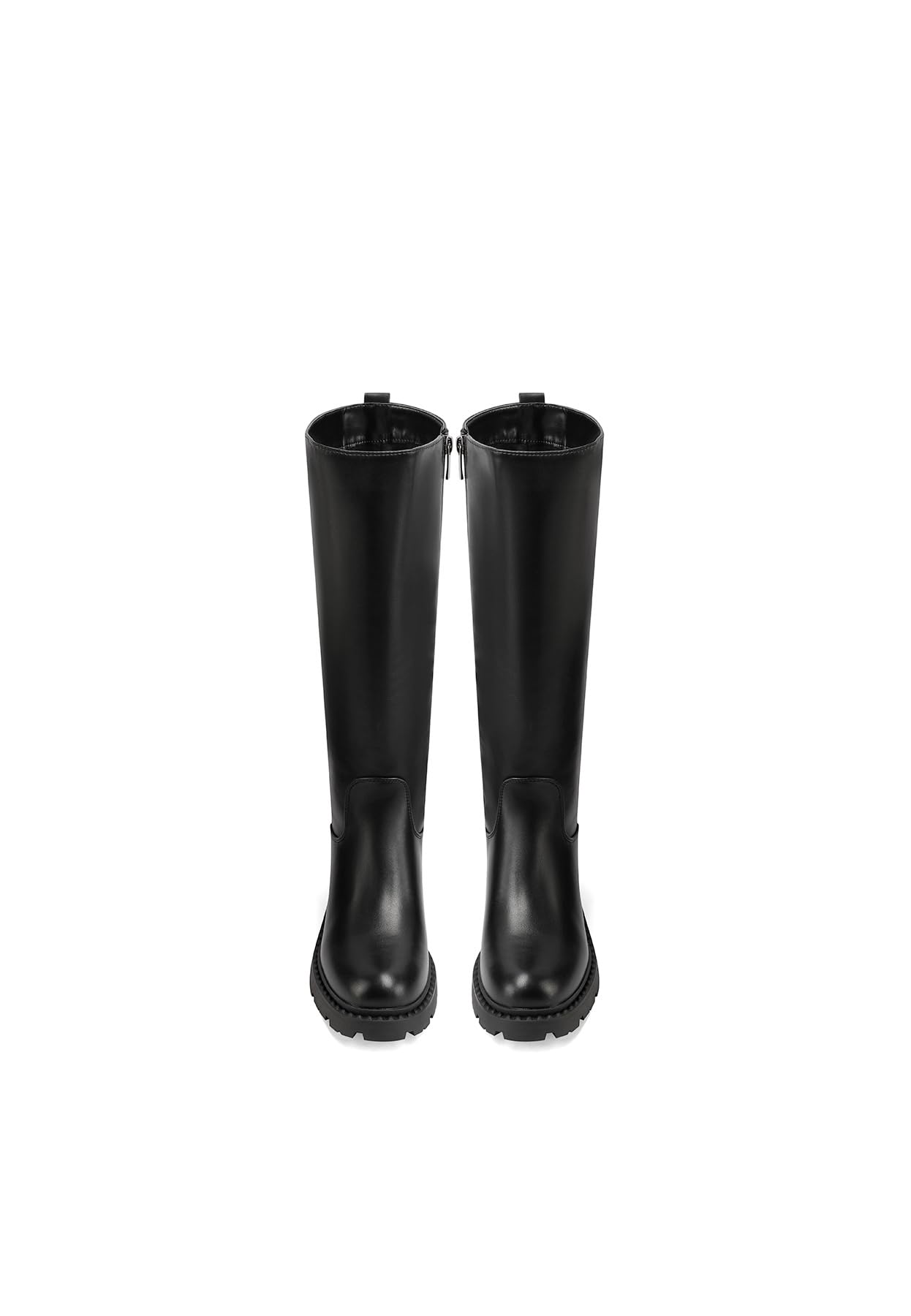 QUEEN HELENA Stivali Alti con Tacco Zip Laterale Casual Donna X31-87