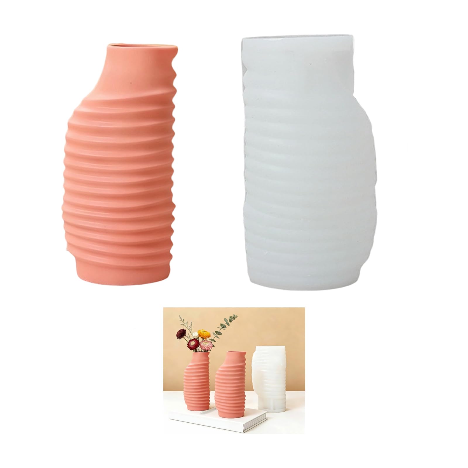 Thread Planter Silicone Cement Cast Craft for Indoor Garden Decor Silicone Flower Vase