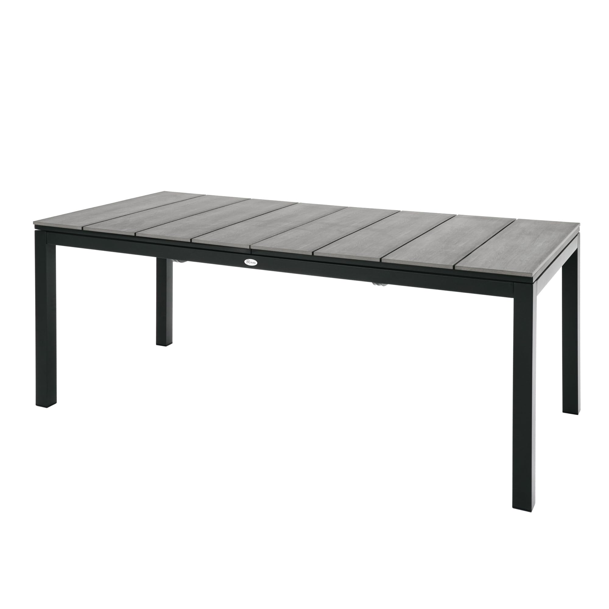 di volio Gartentisch ausziehbar 200-300 cm Aluminium für 12 Gäste Barleta | Kunstholzplatte, 2 Nivellierfüße, Klappsystem, 150 kg belastbar, UV-beständig, korrosionsbeständig, pflegeleicht