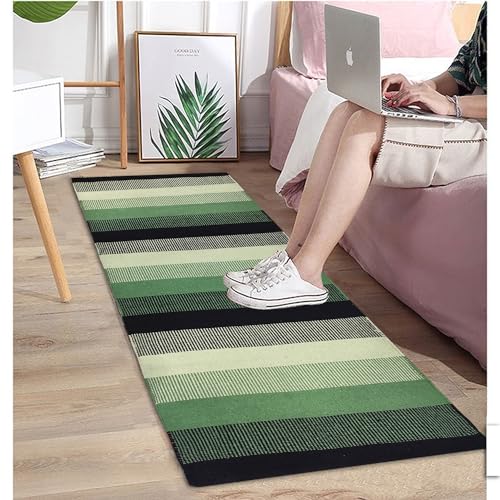 Image of Minimalist Cotton Runner - 2x5 ft Flatweave Rug for Hallway, Kitchen & Compact Layouts