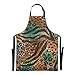 Latzschürze mit Leoparden-Tiger-Motiv, wasserdicht, lustige Schürze für Bauernhaus, Kosmetik, Zuhause mit verstellbaren Trägern, große Tasche für Mama und Papa