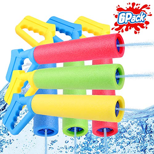 TNELTUEB 6-Pack Foam Water Blaster, Water Guns, Shooting Up to 30 Feet Outdoor