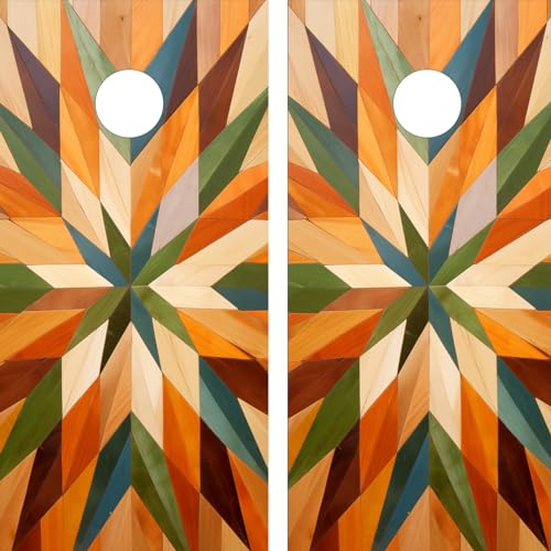 Pair of Waterproof Cornhole Board Wraps - Colored Wood Grain - Decals - Laminated - Easy to Apply