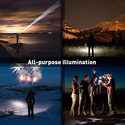 Ultra-Bright Flashlights, 2000 Lumens T6 LED Tactical Flashlight, Zoomable Adjustable Focus, IP65 Water-Resistant, Portable, 5 Light Modes for Indoor and Outdoor,Camping,Emergency,Hiking (3 Pack)