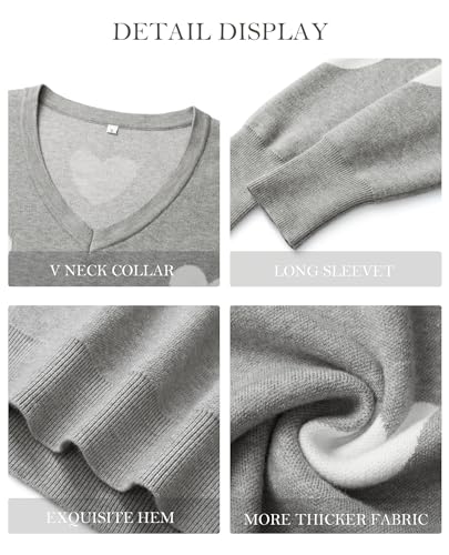 Image of Women's Spring Sweaters 2026 Casual Long Sleeve Pullover V Neck Lightweight Sweatshirts Cute Blouse Tops