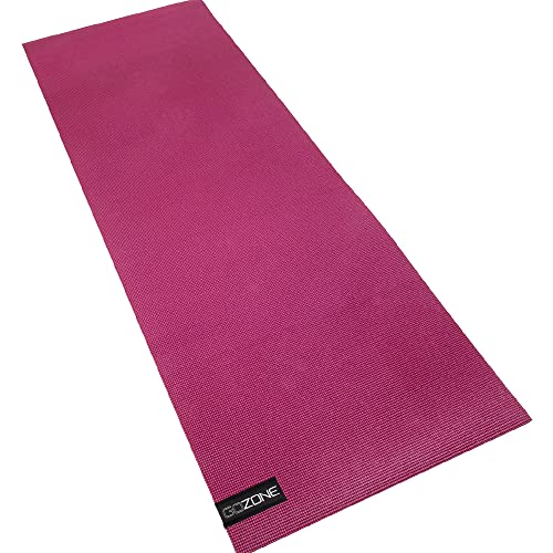 GoZone Tapis d'exercice de yoga,Motif réversible,Surface antidérapante en caoutchouc PVC,Facile à ranger et à transporter,Utilisation pour le yoga,Bordeaux,60 cmx172 cmx1 cm Cover