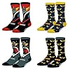 FREEGUN Chaussette Homme Goldorak, Chaussettes Homme Fantaisie (Lot de 4), Jaune Taille 43/46