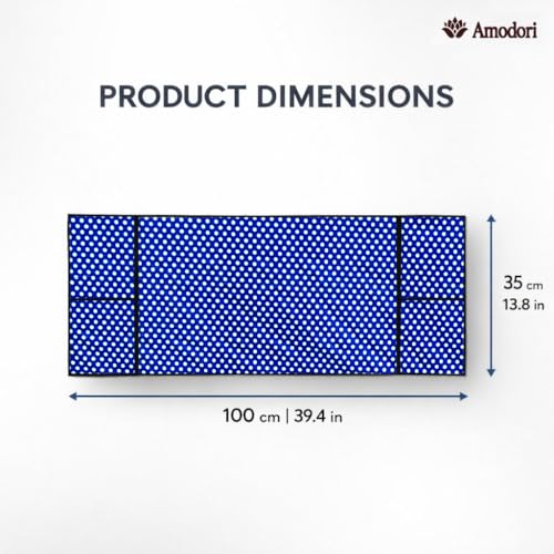 Image of Microwave Oven Top Cover 35x100 cm | Wipe Clean Fabric | 4 Utility Pockets (Polka-13)