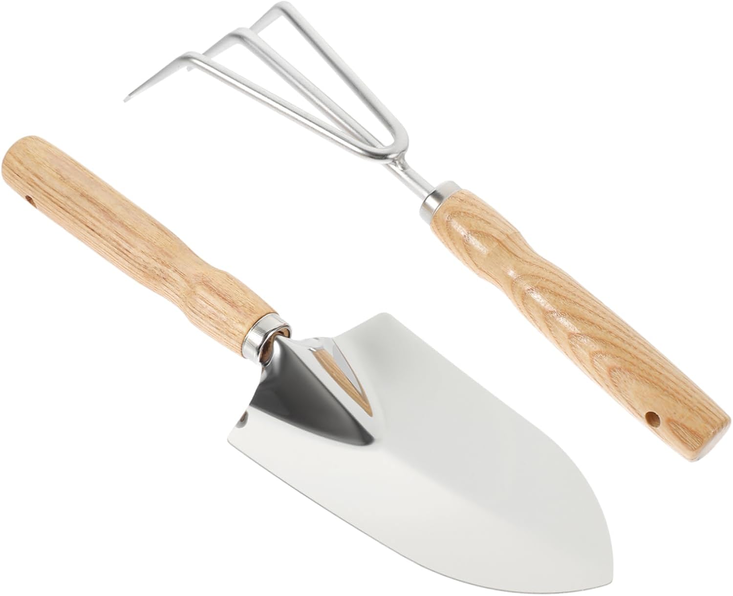 Mikikit 5sets Garden Tool Rake Trowel for Soil Digging Weeding and Transplanting Portable and Gardening Supplies for Home Use and Outdoor Activities