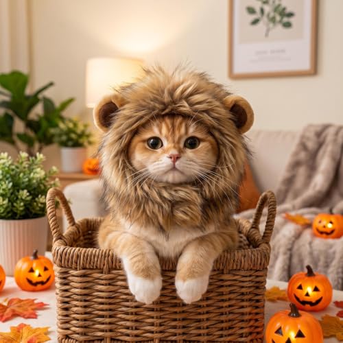 Lions Mane Réglable Déguisement pour Chien Halloween (Brun) – vue 7