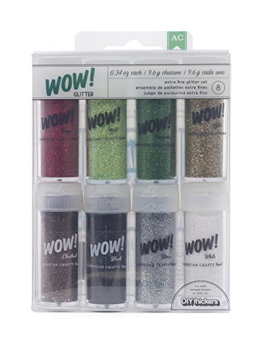 American Crafts 8-Pack Wow Extra Fine Glitter, Christmas 1