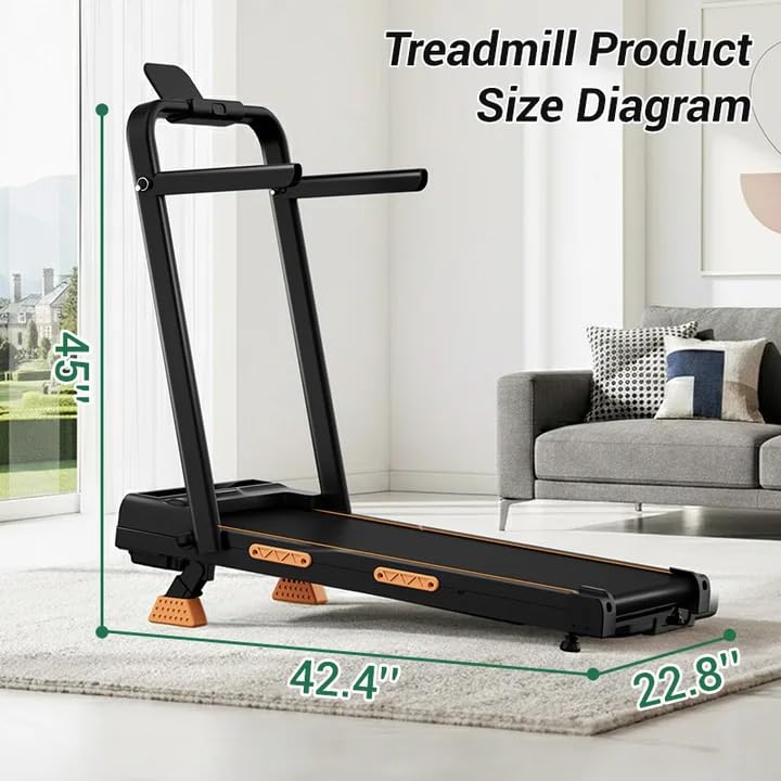 Image of 3 in 1 Treadmill with Handlebar - 2.5 HP Quiet Folding Treadmill for Home, Office, Under Desk, Portable Treadmill with 15% Incline, 300lbs Capacity
