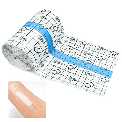Vendaje Transparente Impermeable, 10cm x 10m Heridas Impermeable Cinta, Vendaje para Tatuajes, Esparadrapo Transparente, Apósitos para Heridas, Film Tattoo Adecuado para Protección Heridas
