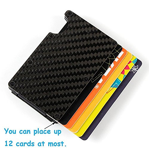 Carteiras de fibra de carbono para homens, porta-cartão de alumínio minimalista com clipe para dinhe