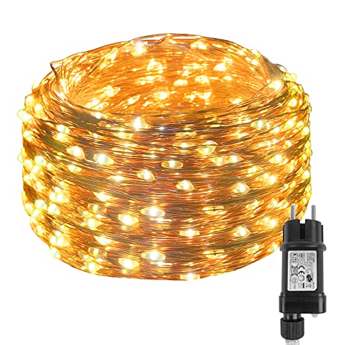 Aufun LED Guirnalda Luces de Cobre 30M 300 LEDs, 8 Modos Impermeables IP44 Luces de Hadas para Decorar Fiesta, Boda, Navidad, Balcón, Jardín, Blanco Cálido Cover