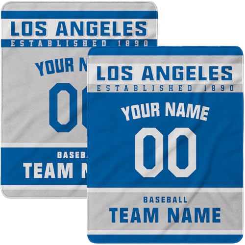 EaunyVerat Los Angeles Throw Blanket Custom Any Name & Number Bed Tapestry Gifts for Men Women Youths