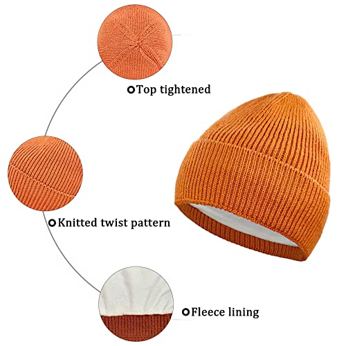 Beanie Hat Warm for Men Women, Unisex Winter Beanies Wool Knit & Fleece Lined for Cold Weather Knitted Skull Cap U-SY-S6M2