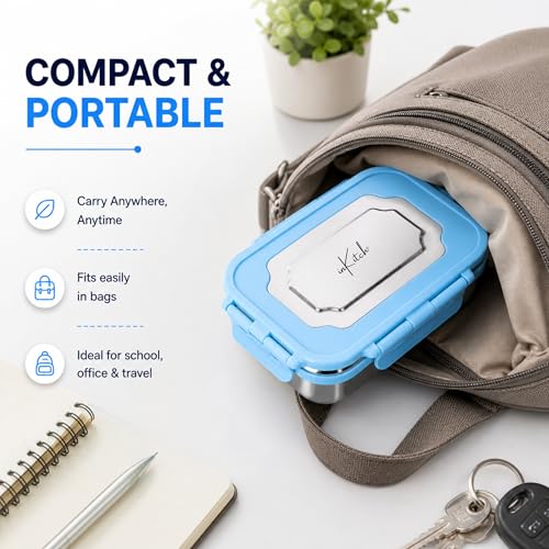 Image of Insulated Stainless Steel Lunch Box Combo Set 800ml with Airtight Leak-Proof Clip Lock Lid, Durable