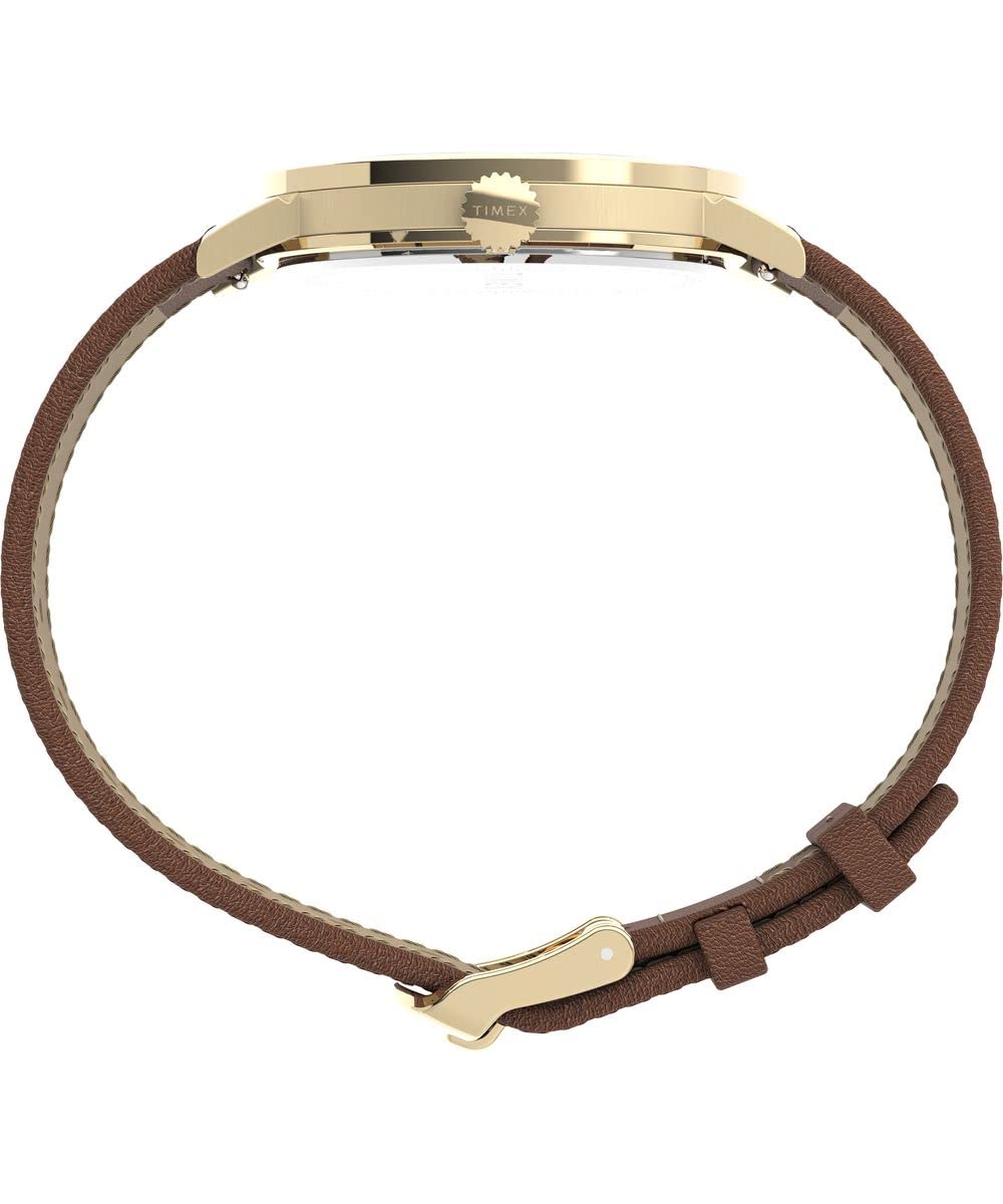 Timex Women's Midtown 36mm Watch - Brown Strap Cream Dial Gold-Tone Case