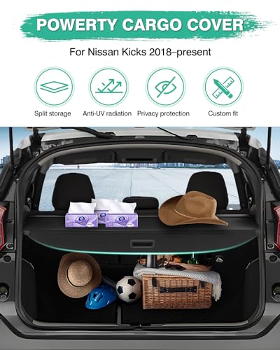 Image of Powerty Cargo Cover for 2018-2024 Nissan Kicks Accessories, Canvas