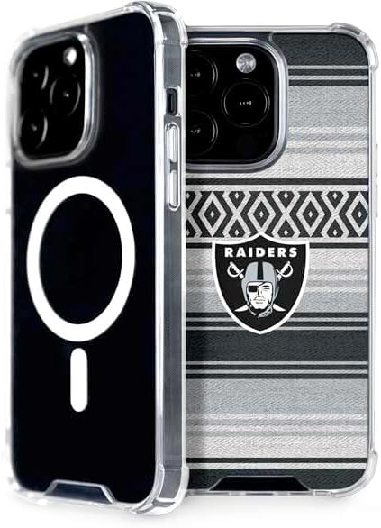 Skinit Funda para teléfono compatible con MagSafe iPhone 15 Pro, diseño oficial de NFL de Las Vegas Raiders Trailblazer