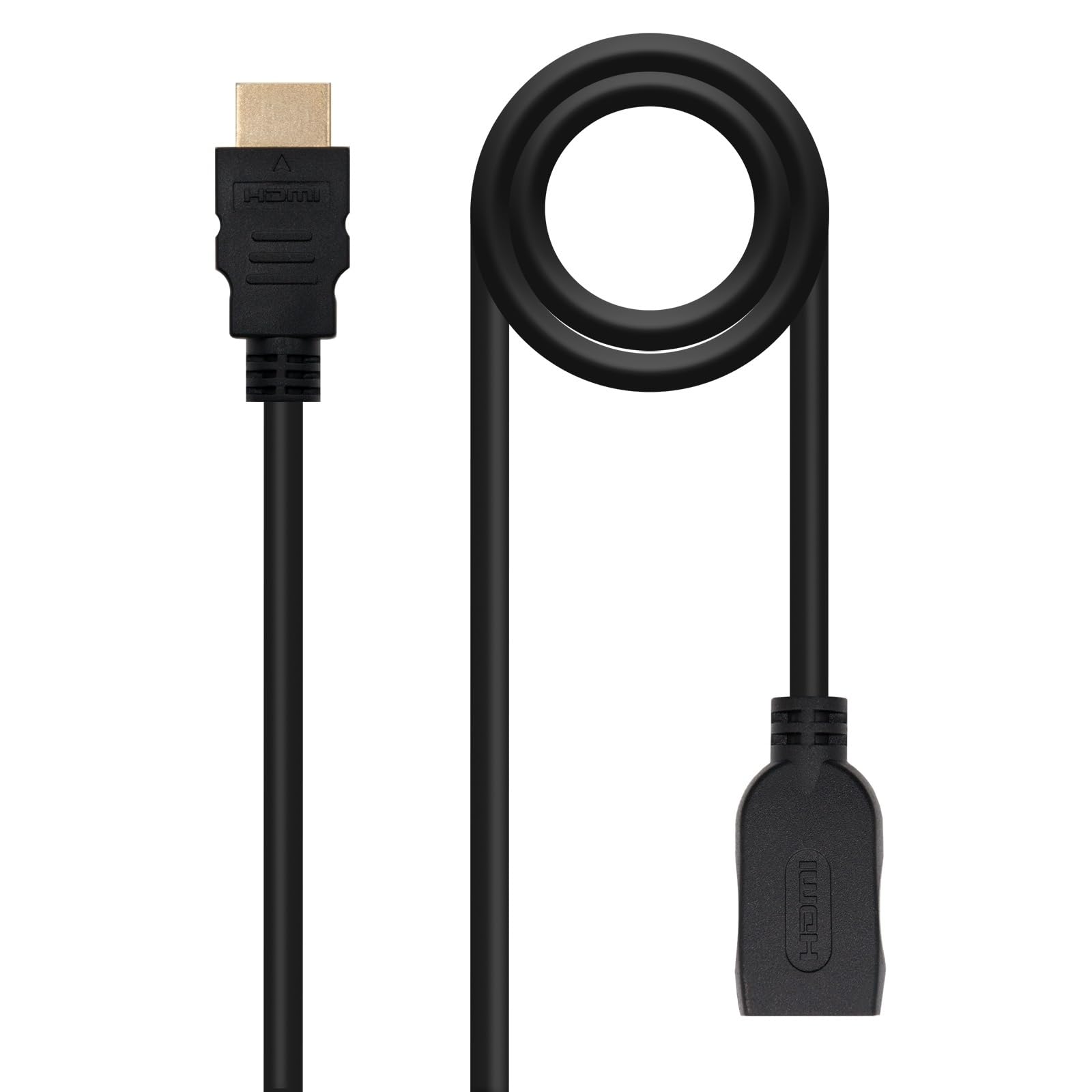 HDMI 2.0 Extension Cable with A/M to A/H Connectors, Black, 2 m Length, Supports 4K Resolution and Support Bandwidth up to 18Gbps, Ideal for Extending H Connections