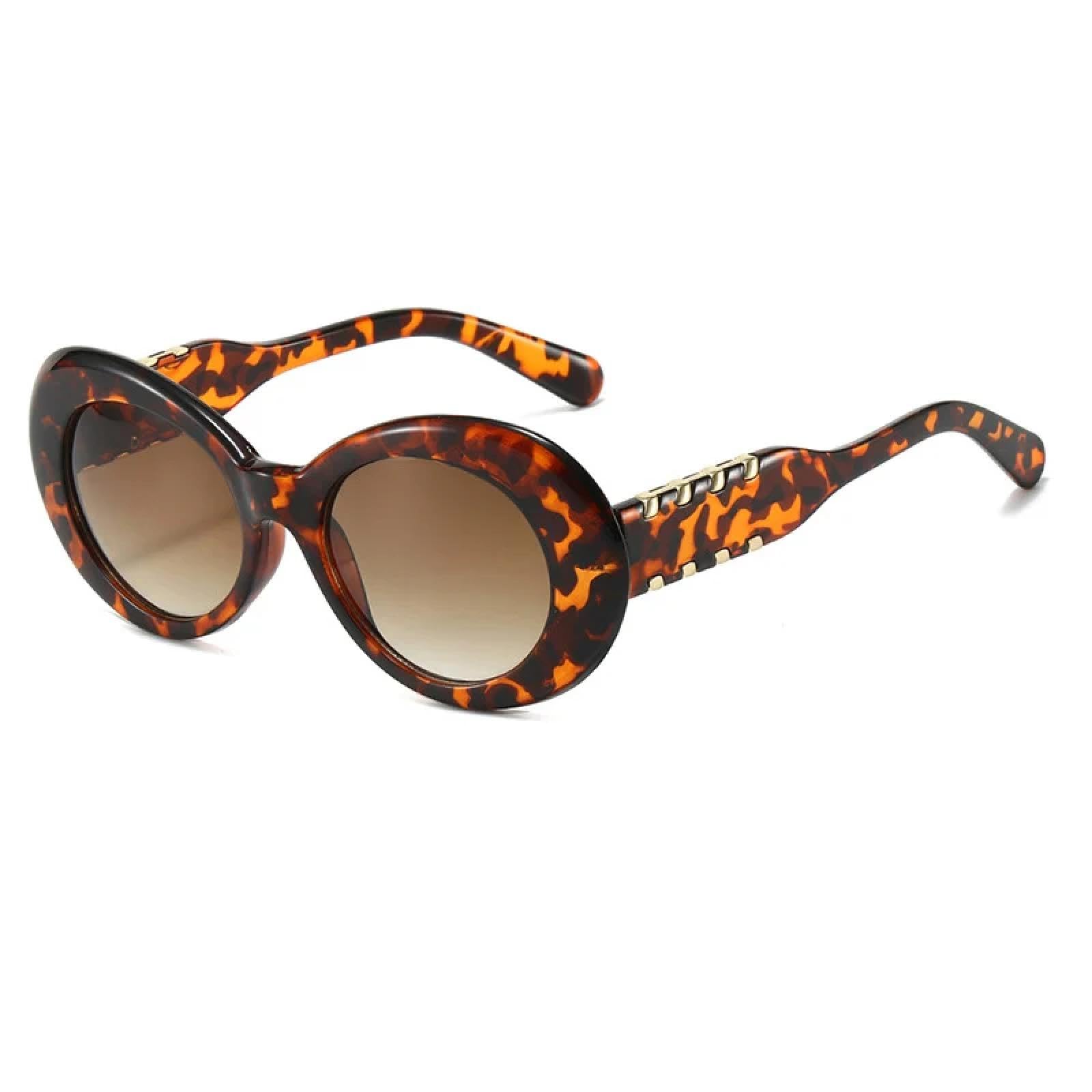 Occhiali da sole vintage Cat Eye da donna, lenti leopardate di tendenza, occhiali sfumati UV400