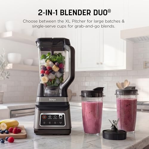Ninja BN751 Professional Plus DUO Blender, 1400 Peak Watts, 3 Auto-IQ Programs for Smoothies, Frozen Drinks & Nutrient Extractions, 72-oz. Total Crushing Pitcher & (2) 24 oz. To-Go Cups, Black - Image 3
