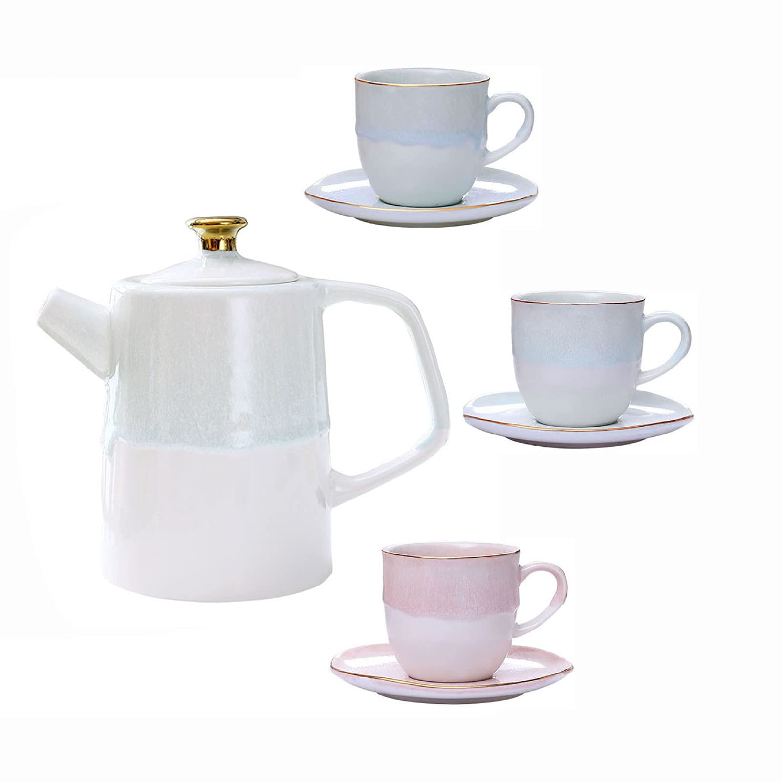 Zestawy Do Herbaty Z Imbrykiem Dla Dorosłych, Filiżanka Do Herbaty I Spodek, Serwis Dla 3 Osób, Porcelana, Ceramika, Kawa, Herbata, Zestawy Prezentowe Na Herbatę, Kawę, P