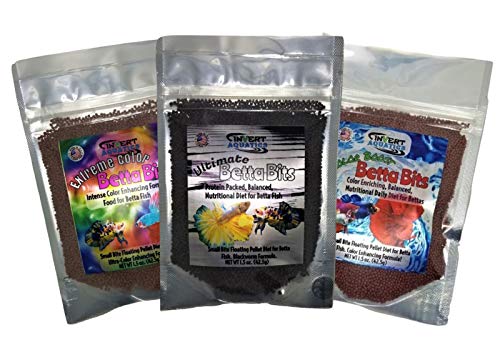 Betta Bits Variety Pack - 3 Different Betta Foods - Extreme Color, Ultimate & Color Boost!