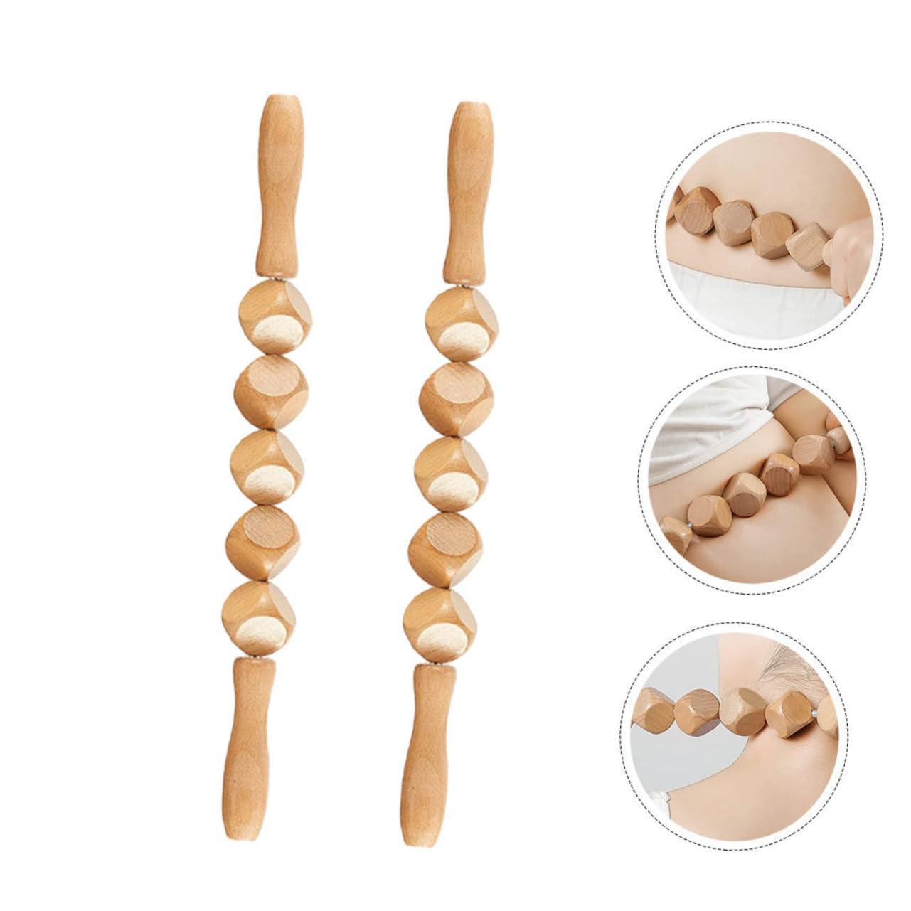 Anneome Rodillos de Madera para La Espalda 2 Unidades Palos de Masaje Abdominal Masajeadores Que Preservan La Salud Herramientas de Fitness Compactos para Un Fácil Almacenamiento