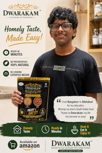 Image of Dwarakam Lemon Rice, Ready-to-Eat, South Indian Rice Dish, Hygienically Packed, Quick Meal for Home, Office and Travel