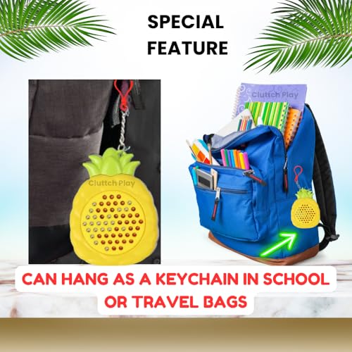 Image of Fruit Shape Mini Magnetic Toy - Magpad Keychain with Steel Balls Writing & Drawing Board Magnetism Toy for Kids, Stress Relief School Bag Pendant(Pineapple Magnetic Drawing Pad)