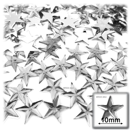 The Crafts Outlet 144Pc Loose Flatback Acrylic Rhinestones Star 10Mm - 46Ss Flatback Crystal Clear #TOP6