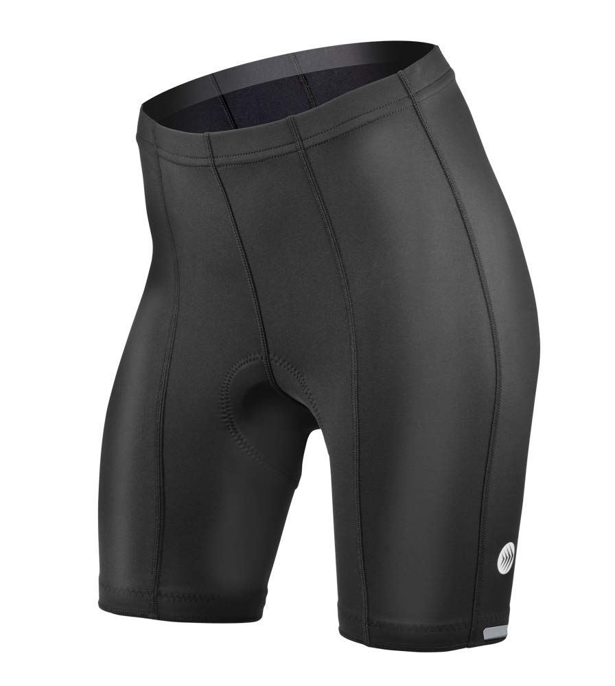 AERO|TECH|DESIGNS | Women's Top Shelf Bike Shorts | Premium Mid Distance Padded Short | Black | Small
