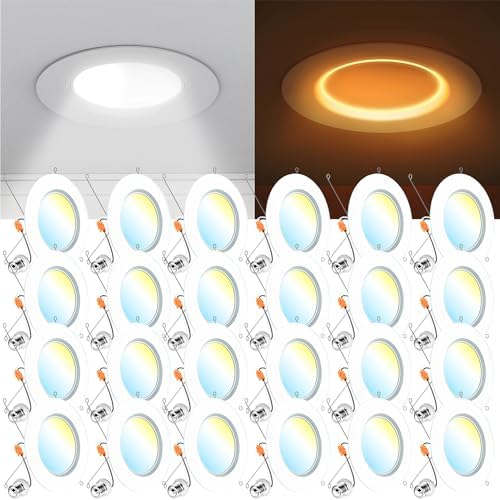 Sunco 24 Pack 6 Inch LED Recessed Lighting with Night Light, 2700K ...