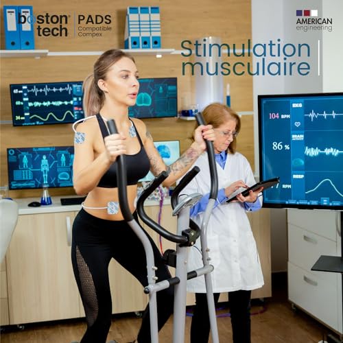 Électrodes pour COMPEX Boston Tech 5x5 cm - Patchs TENS EMS réutilisables bouton - 5