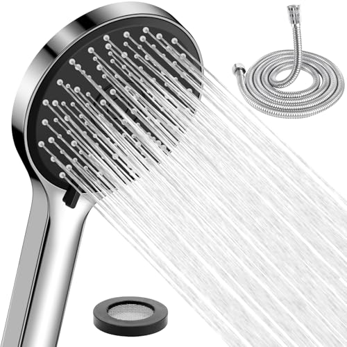 GLOSKIN Soffione Doccia Con Tubo,Doccetta per Doccia, 5 Modalità di